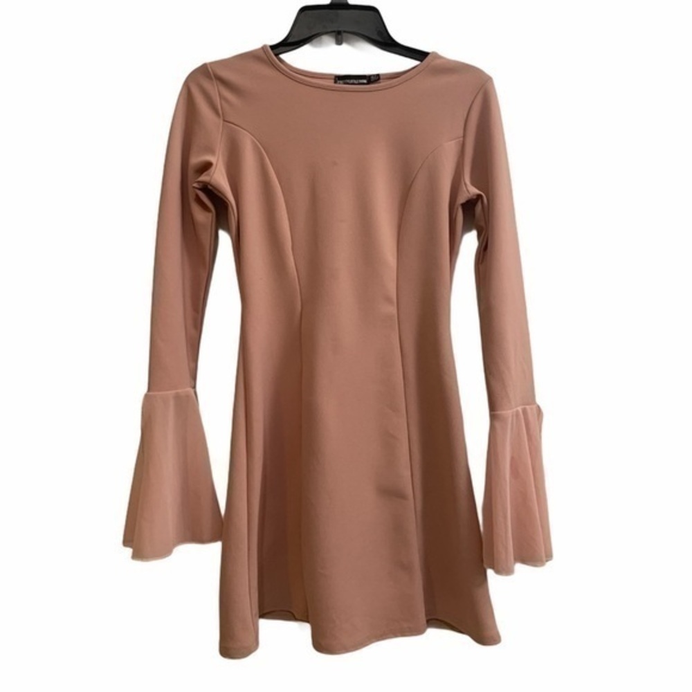 Blush Tulle Long Sleeve Dress